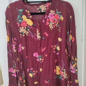 Women's Red Floral Blouse